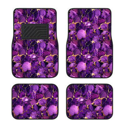 Covor de podea pentru mașină cu granule de marmură mov Set complet, antiderapant, pentru orice vreme