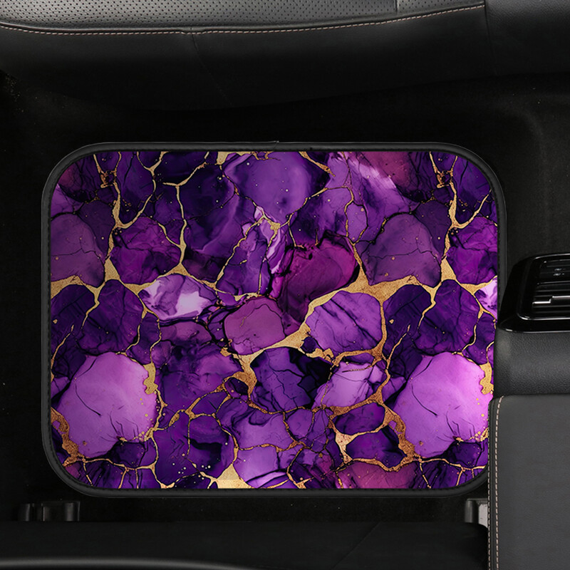 Covor de podea pentru mașină cu granule de marmură mov Set complet, antiderapant, pentru orice vreme