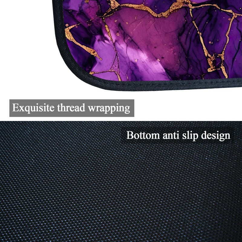 Covor de podea pentru mașină cu granule de marmură mov Set complet, antiderapant, pentru orice vreme