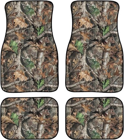 Set complet de 4 căptușeli din față și din spate pentru covoraș de mașină cu imprimeu camouflage pentru bărbați, femei, protecție universală pentru toate anotimpurile