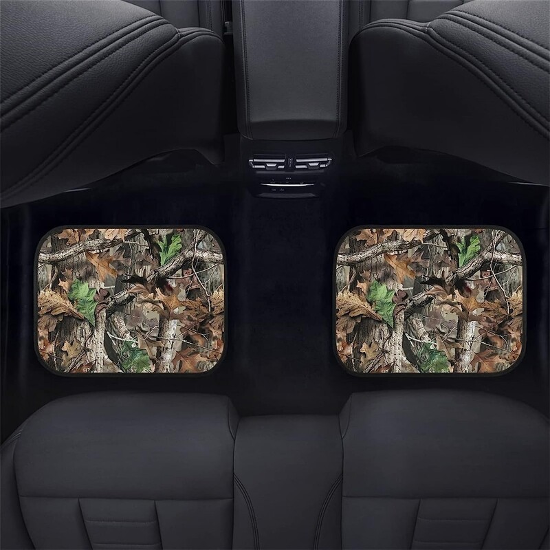 Set complet de 4 căptușeli din față și din spate pentru covoraș de mașină cu imprimeu camouflage pentru bărbați, femei, protecție universală pentru toate anotimpurile