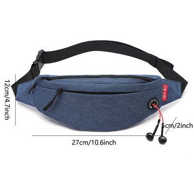 TINYAT Genți de talie pentru bărbați Poșetă ocazională Geantă mare pentru curea pentru telefon Geantă pentru telefon de călătorie din pânză pentru femei Geanta Banana pentru șold 4 buzunare