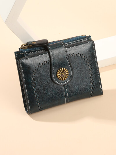 Portofel cu perie antifurt pentru femei 2025 portofel nou din piele ceară cu ulei cu sloturi multiple pentru carduri, portofel zero, european și american