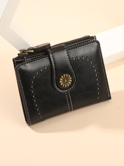 Portofel cu perie antifurt pentru femei 2025 portofel nou din piele ceară cu ulei cu sloturi multiple pentru carduri, portofel zero, european și american