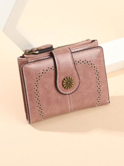 Portofel cu perie antifurt pentru femei 2025 portofel nou din piele ceară cu ulei cu sloturi multiple pentru carduri, portofel zero, european și american