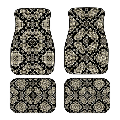 4 bucăți covorașe universale, impermeabile, anti-alunecare, față, spate, cu imprimeu floral, covorașe auto, rezistente la uzură.
