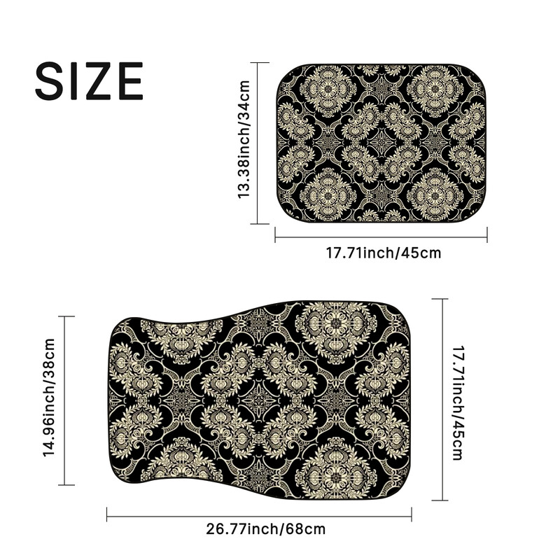 4 bucăți covorașe universale, impermeabile, anti-alunecare, față, spate, cu imprimeu floral, covorașe auto, rezistente la uzură.