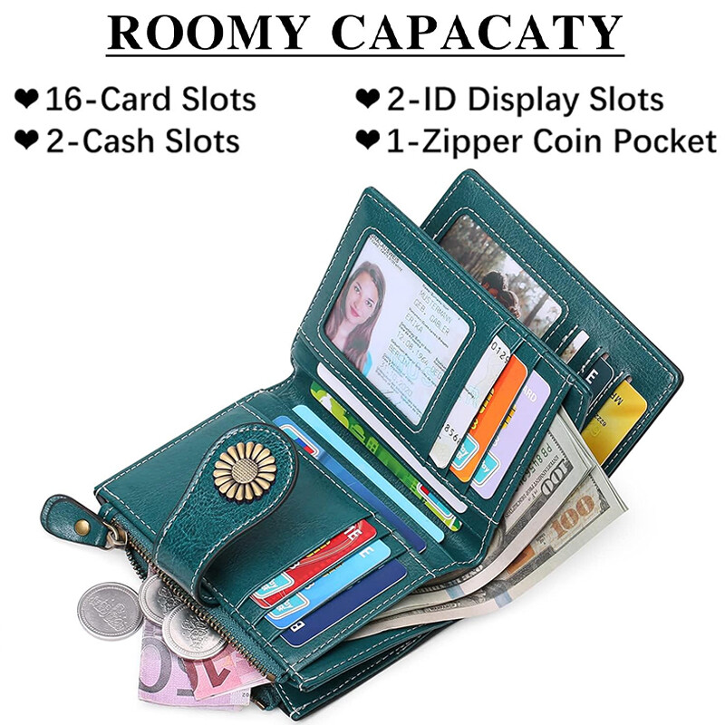 Portofel RFID la modă din piele naturală Poșetă pentru femei Suport card de credit Poșetă pentru femei cu fermoar Portofel scurt Poșetă casual pentru monede