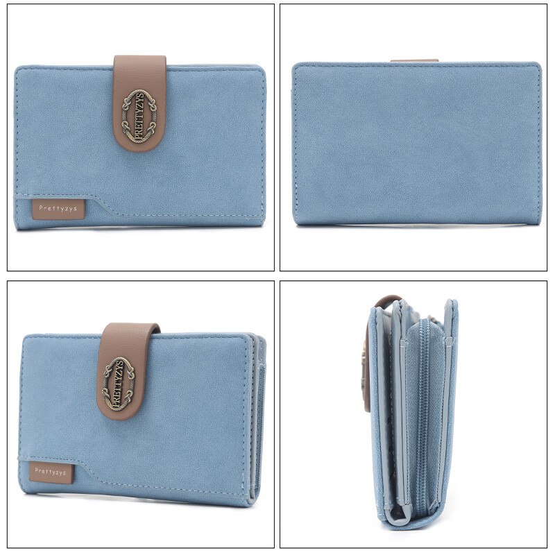 Nou Portofel Vintage Femeie Portofel Mediu Femei Dama Mica Piele Nubuck Portmoneta Fete Portafete