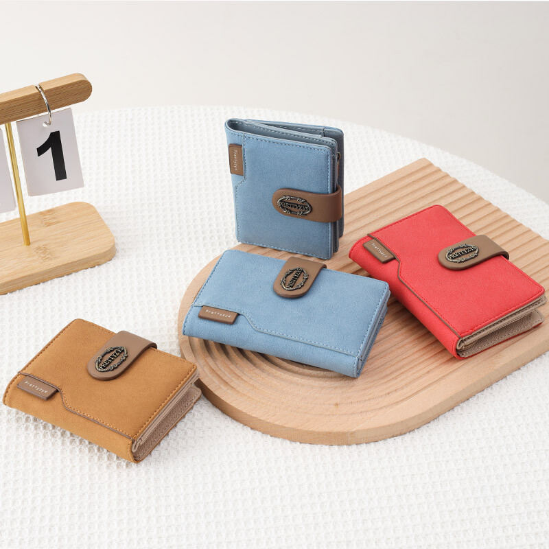 Nou Portofel Vintage Femeie Portofel Mediu Femei Dama Mica Piele Nubuck Portmoneta Fete Portafete