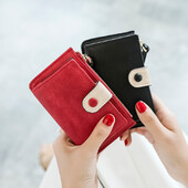 Nouă moda din piele PU femei portofele mici coreeană drăguț poșetă scurtă pentru doamne pentru femei Clip pentru bani de buzunar Suport chei pentru cărți