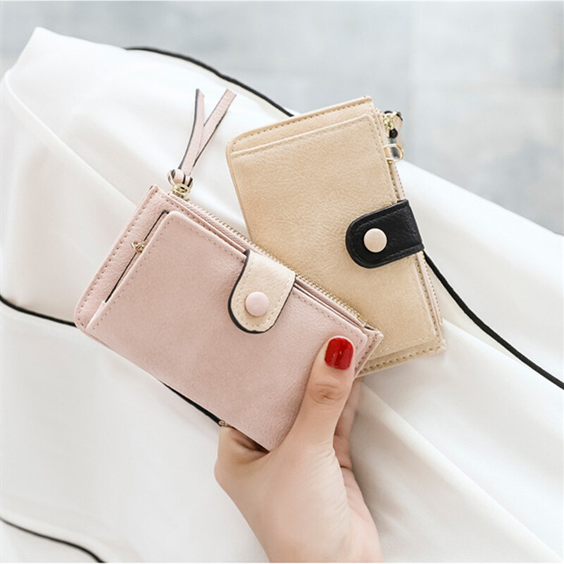 Nouă moda din piele PU femei portofele mici coreeană drăguț poșetă scurtă pentru doamne pentru femei Clip pentru bani de buzunar Suport chei pentru cărți