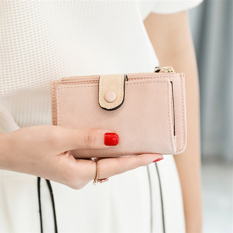 Nouă moda din piele PU femei portofele mici coreeană drăguț poșetă scurtă pentru doamne pentru femei Clip pentru bani de buzunar Suport chei pentru cărți