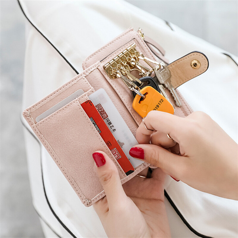 Nouă moda din piele PU femei portofele mici coreeană drăguț poșetă scurtă pentru doamne pentru femei Clip pentru bani de buzunar Suport chei pentru cărți