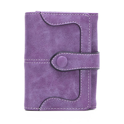 Portofele scurte pentru femei Poșete din piele PU pentru femei Portafete din nubuc Portafel pentru femei Vintage Portofel mic cu fermoar cu monedă pură