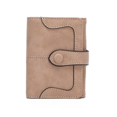 Portofele scurte pentru femei Poșete din piele PU pentru femei Portafete din nubuc Portafel pentru femei Vintage Portofel mic cu fermoar cu monedă pură