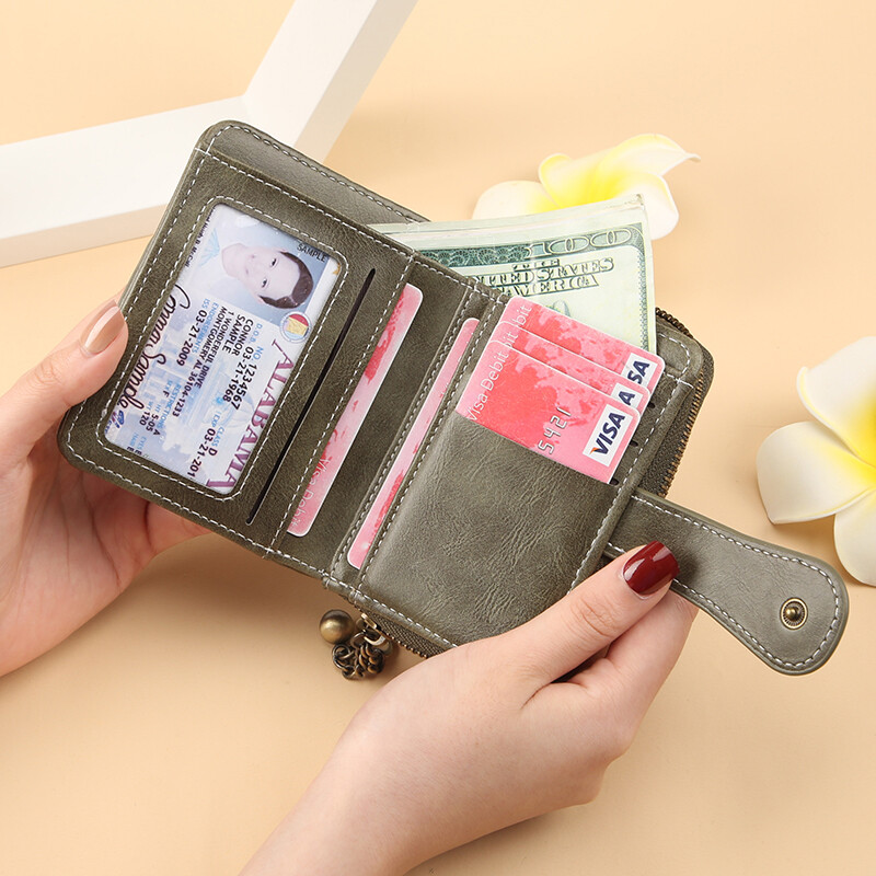 Poșetă nouă de damă Poșetă de monede premium cu fermoar cu franjuri