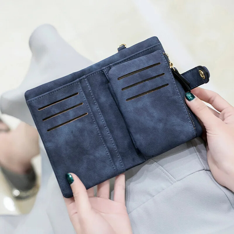 Portofele noi pentru femei Portmonete scurte din piele Pu, geantă multifuncțională de capacitate mare Suporturi mici și solide pentru carduri pentru monede Carteras