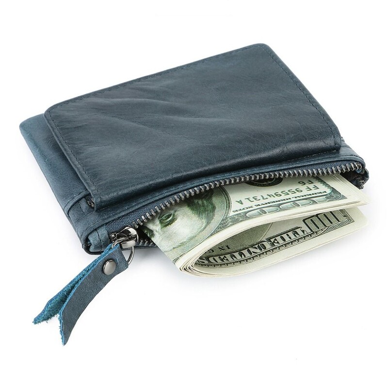 Retro RFID maciņš, mazs vīriešu kredītkartes turētājs, maks vīriešiem, tievs ādas maks ar monētu maku vīriešiem sievietēm