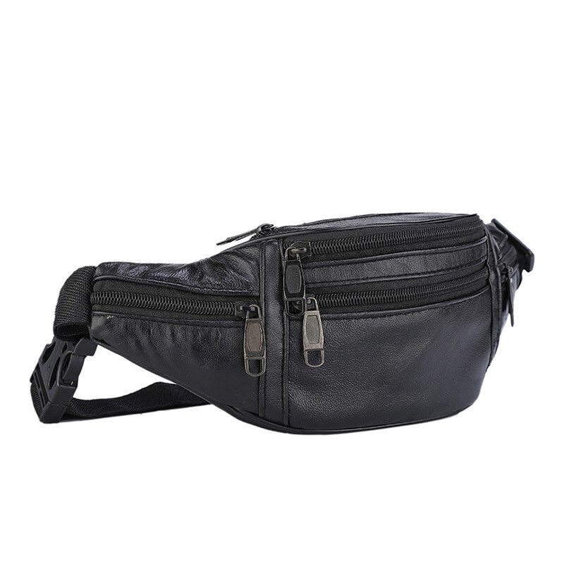 Ādas vīriešu vidukļa krūšu soma Plāna āra sporta Taktiska vīriešu maza skriešana Fanny Pack Crossbody krūtīm naudas jostas somas