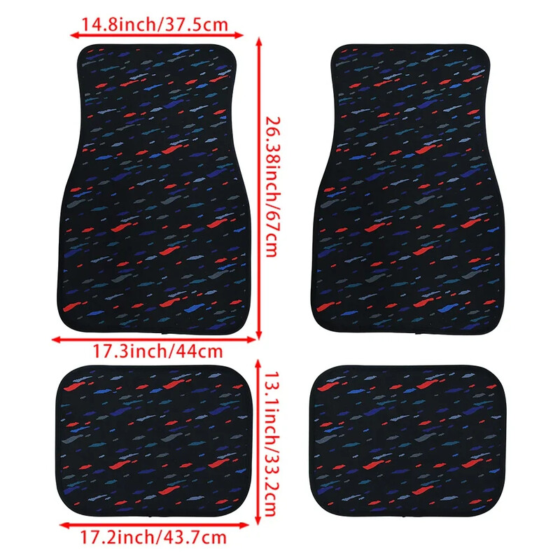 Nauji JDM automobiliniai kilimėliai, 4 vnt. automobilio konfeti audinio kilimėlis, pliušinis kiliminis kiliminis kilimėlis, neslystantis grindų kilimėliams, skirtiems automobilio modeliavimui