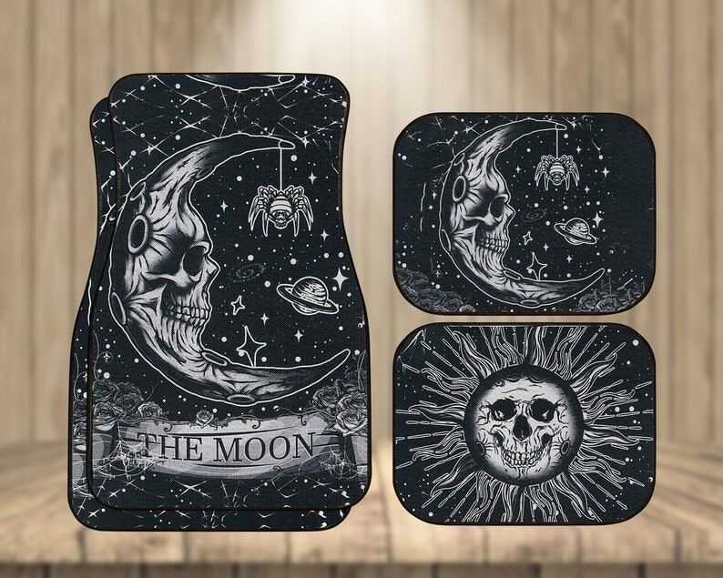 Kaukolės automobilio kilimėlis, Mėnulio ir saulės kilimėlis, Dangaus grindų automobilio kilimėlis, Mėnulio fazės grindų automobilio kilimėlis, asmeninis automobilio kilimėlis, automobilio priedai, automobilio L