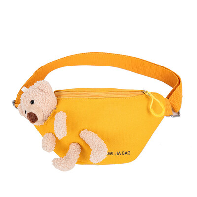 Cute Bear Sieviešu vidukļa soma Augstas kvalitātes audekla jostas somas Dizaina krusteniska krūšu soma sievietēm Solid Fanny Pack Banānu gurnu somiņa