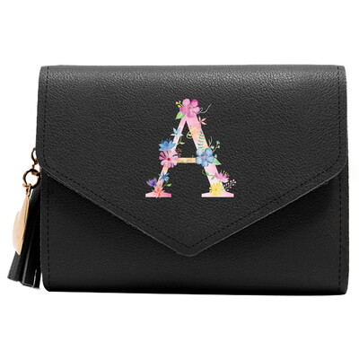 Poșetă mini portofel pentru femei Poșetă drăguță cu model litere roz Portofel subțire blocare RFID Suport card de credit buzunar pentru monede fereastră de identificare