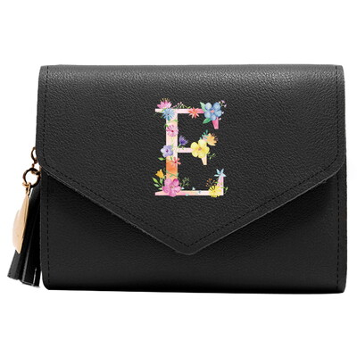 Poșetă mini portofel pentru femei Poșetă drăguță cu model litere roz Portofel subțire blocare RFID Suport card de credit buzunar pentru monede fereastră de identificare