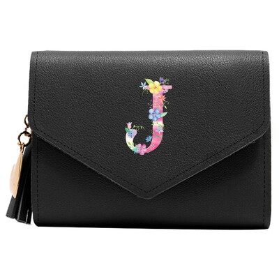 Poșetă mini portofel pentru femei Poșetă drăguță cu model litere roz Portofel subțire blocare RFID Suport card de credit buzunar pentru monede fereastră de identificare