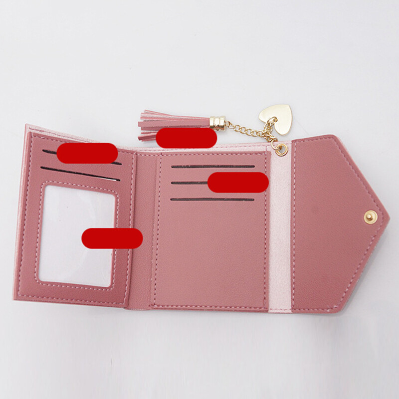 Fashion Heart Hasp Portofel scurt pentru femei Husă pentru monede Culoare solidă Suport card de credit de mare capacitate Portofele pentru carduri Poșetă pentru monede pentru studenți