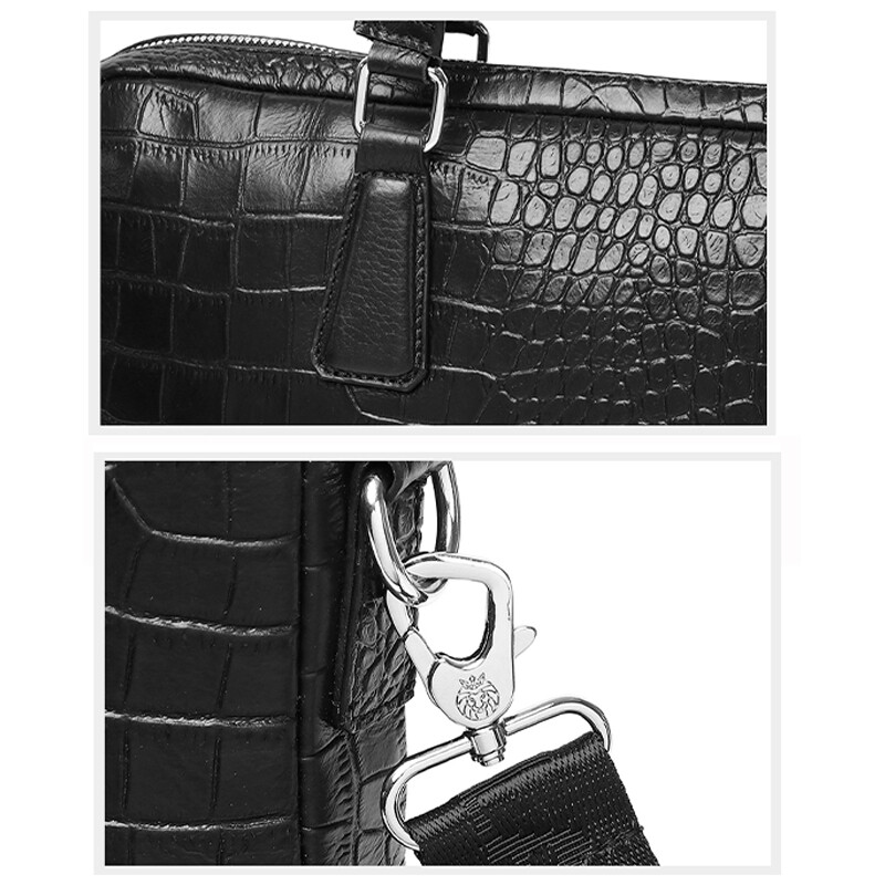 Serviete SCHLATUM din piele naturală de crocodil, greu pentru bărbați, 15,6 inchi, pentru laptop, geantă pentru computer, genți de mână de lux