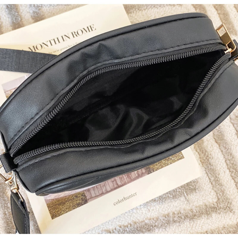 Modes ceļojumu kameru soma Sieviešu krusts PU ādas plecu soma Roller Strip kameras soma Jauna uzglabāšanas somas plecu tālruņu somas