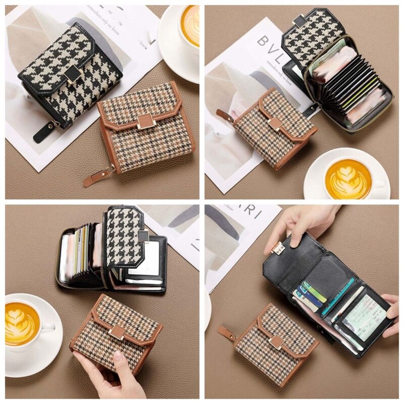 Slot cu mai multe carduri Geanta pentru carduri 2 în 1 Piele PU Stil coreean Portofel scurt Pochetă Pochetă Buzunar pentru card Fermoar Poșetă pentru monede