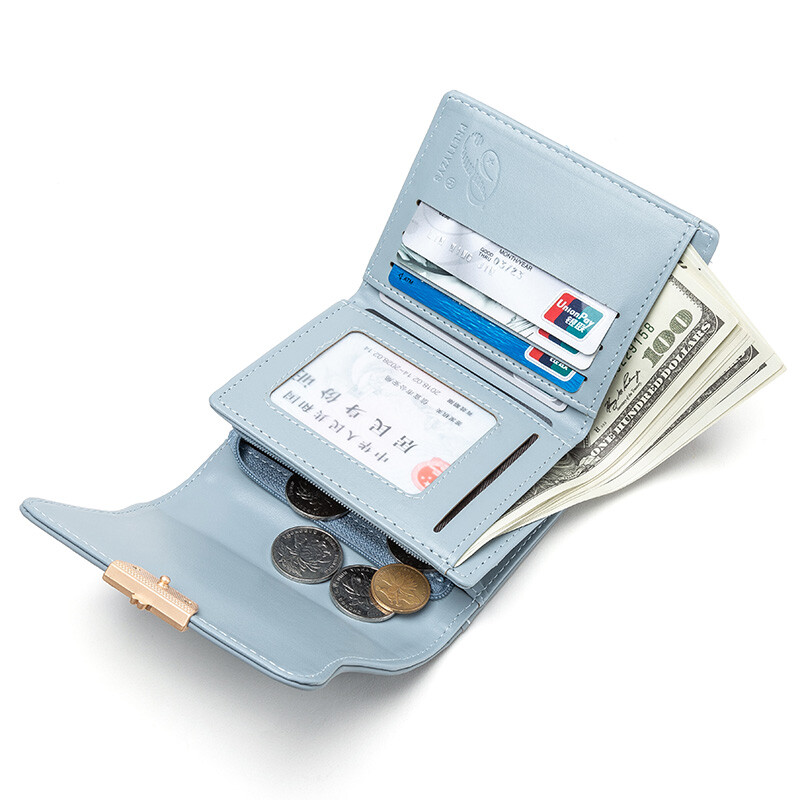 2023, poșetă scurtă pentru femei, japoneză și coreeană din PU, cataramă hardware moale, tendință simplă, totul de nișă, geantă de mare capacitate pu