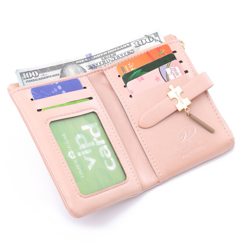 Brand Fashion Portofel scurt Poșetă pentru femei, plin de două ori, portofel pentru monede, pentru femei, cu card, Carteira mică