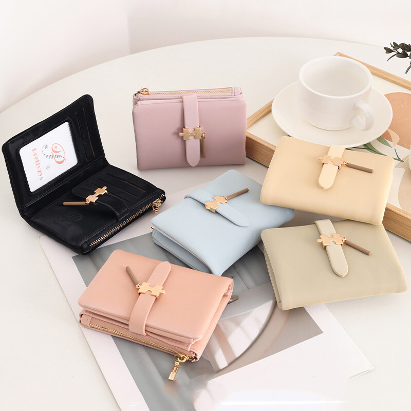 Brand Fashion Portofel scurt Poșetă pentru femei, plin de două ori, portofel pentru monede, pentru femei, cu card, Carteira mică