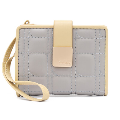 Portofele și poșete pentru femei la modă Portofel scurt din piele PU Brățară pentru femeie în carouri în dungi Poșete pentru monede pentru femei