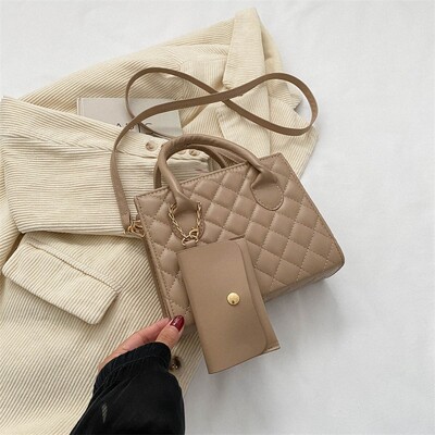 Geantă de mână cu rețea diamantată din PU, cu curea de umăr lată și geantă de mână cu un singur umăr