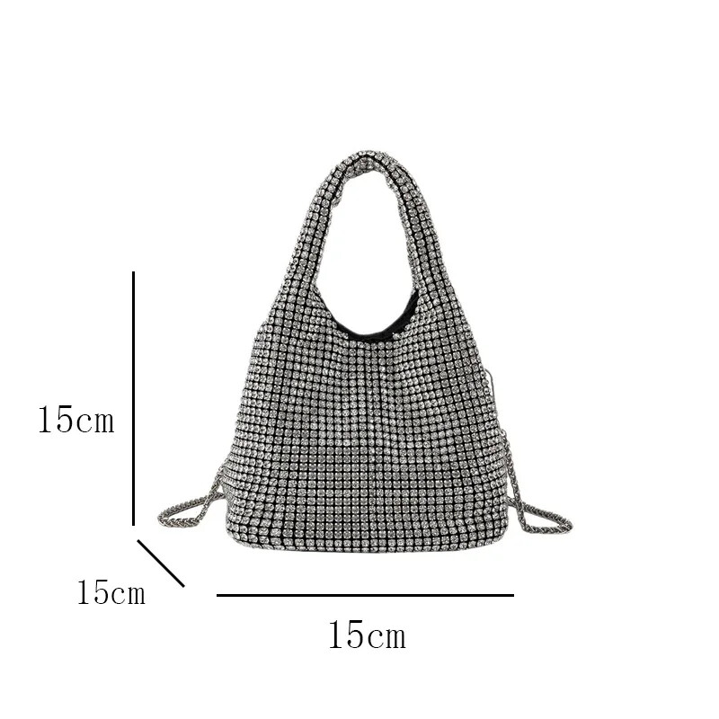 Poșetă clutch cu cristal strălucitor Geantă de umăr cu stras Poșete și genți de mână lucrate manual de designer de lux Poșetă de seară
