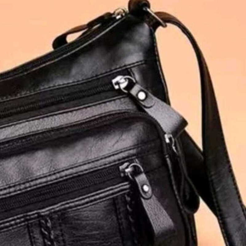 Geantă de umăr de damă retro, din piele moale, din piele moale, de mare capacitate