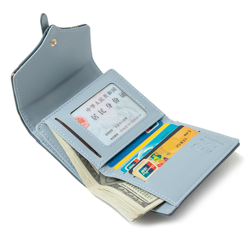 Portofel de femeie Portofel noi de imprimare pentru femei Poșetă scurtă de schimbare Geantă de mână pentru monede Carduri Numerar Piele PU Buzunar pentru monede Cartera Mujer