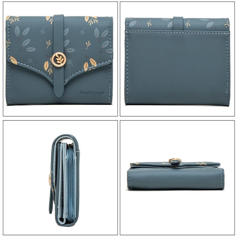 Portofel de femeie Portofel noi de imprimare pentru femei Poșetă scurtă de schimbare Geantă de mână pentru monede Carduri Numerar Piele PU Buzunar pentru monede Cartera Mujer