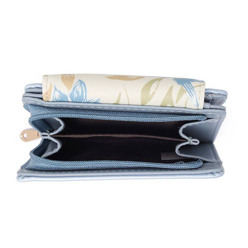 Portofel feminin noua versiune coreeană PU Lychee dulce doamnă imprimeu fermoar cataramă pliabil portofel pentru monede studentă pliabil cu mai multe carduri