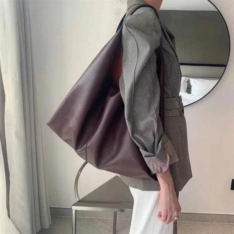 Genți de mână din piele moale la modă de lux, maro, genți de mână de mare capacitate, pentru cumpărături, geantă de umăr, ocazională pentru femei