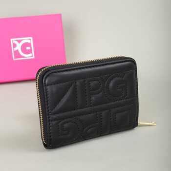 PG PATSY GARIS Fashion Classic Retro Ανδρικό και Γυναικείο Universal Wallet Letter Printed Portable Card Bag Zero Wallet