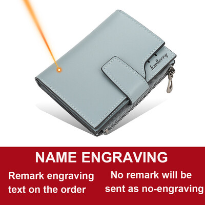 2024 portofele noi pentru femei Nume personalizat modă scurtă din piele PU de calitate Suport card clasic de femeie portofel cu fermoar pentru femei