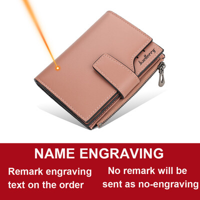 2024 portofele noi pentru femei Nume personalizat modă scurtă din piele PU de calitate Suport card clasic de femeie portofel cu fermoar pentru femei