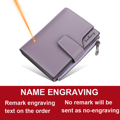 2024 portofele noi pentru femei Nume personalizat modă scurtă din piele PU de calitate Suport card clasic de femeie portofel cu fermoar pentru femei