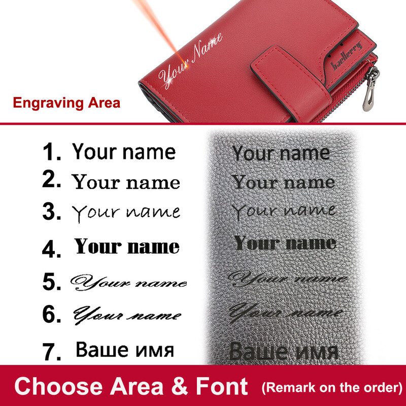 2024 portofele noi pentru femei Nume personalizat modă scurtă din piele PU de calitate Suport card clasic de femeie portofel cu fermoar pentru femei